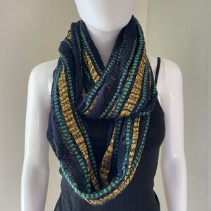 Navy infinity scarf with gold thread